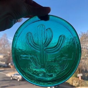 Cactus Design Pressed Glass Suncatcher